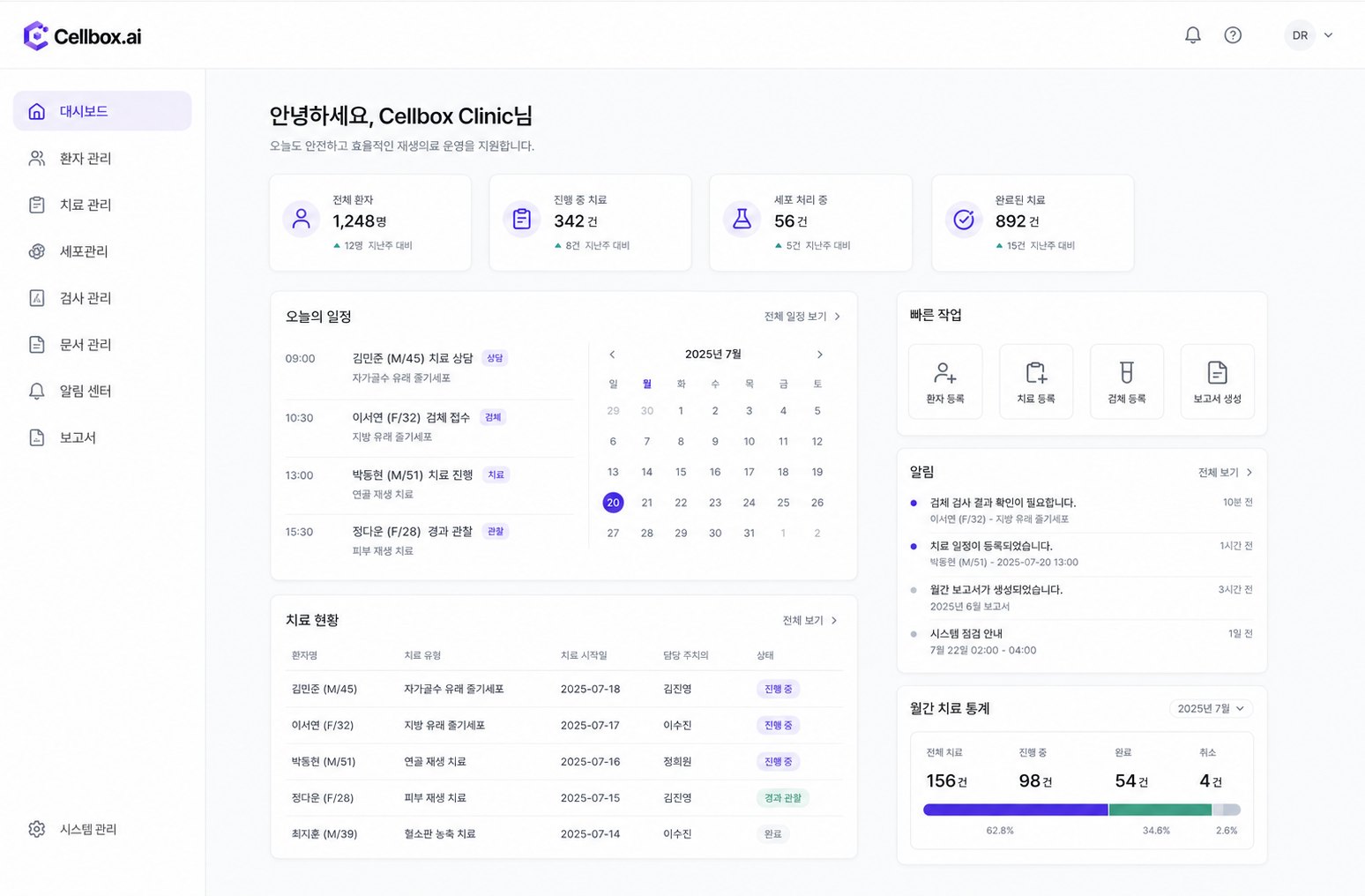 Cellbox.ai 대시보드